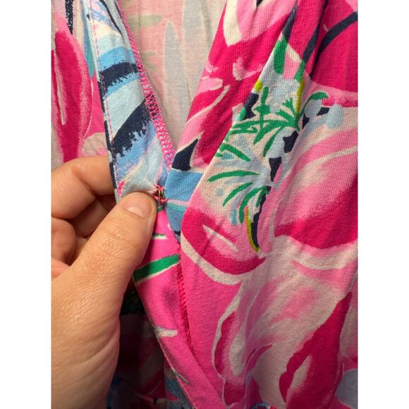 Lilly Pulitzer floral ruffle Jessalynne wrap dress womens small tropical boho - Picture 5 of 10